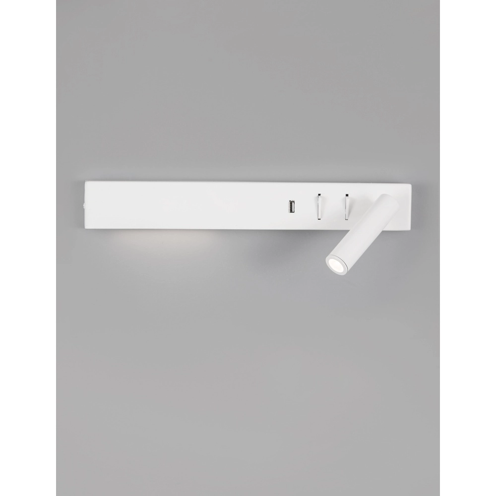Nachttischlampe Vida Rechts Weiß mit USB Lyora 5212017427878