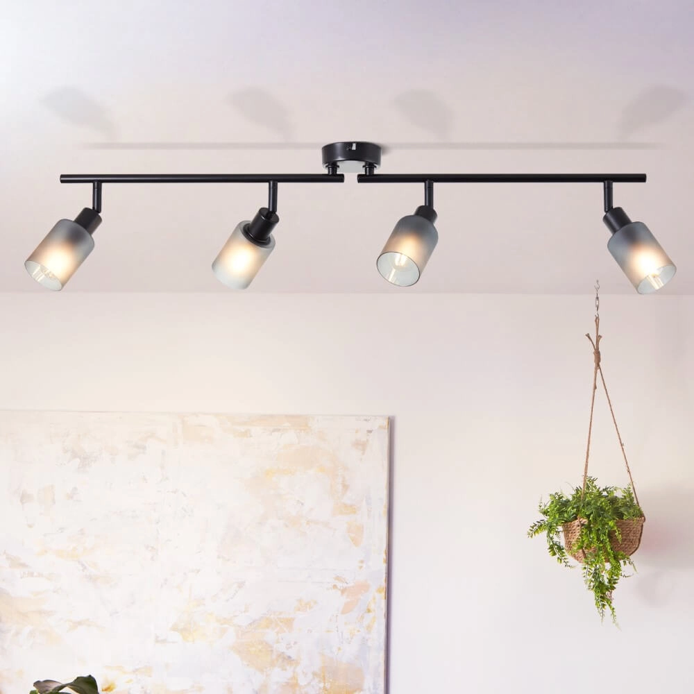 Schwarze Deckenlampe Loralie 4-Licht Brilliant 4004353413254