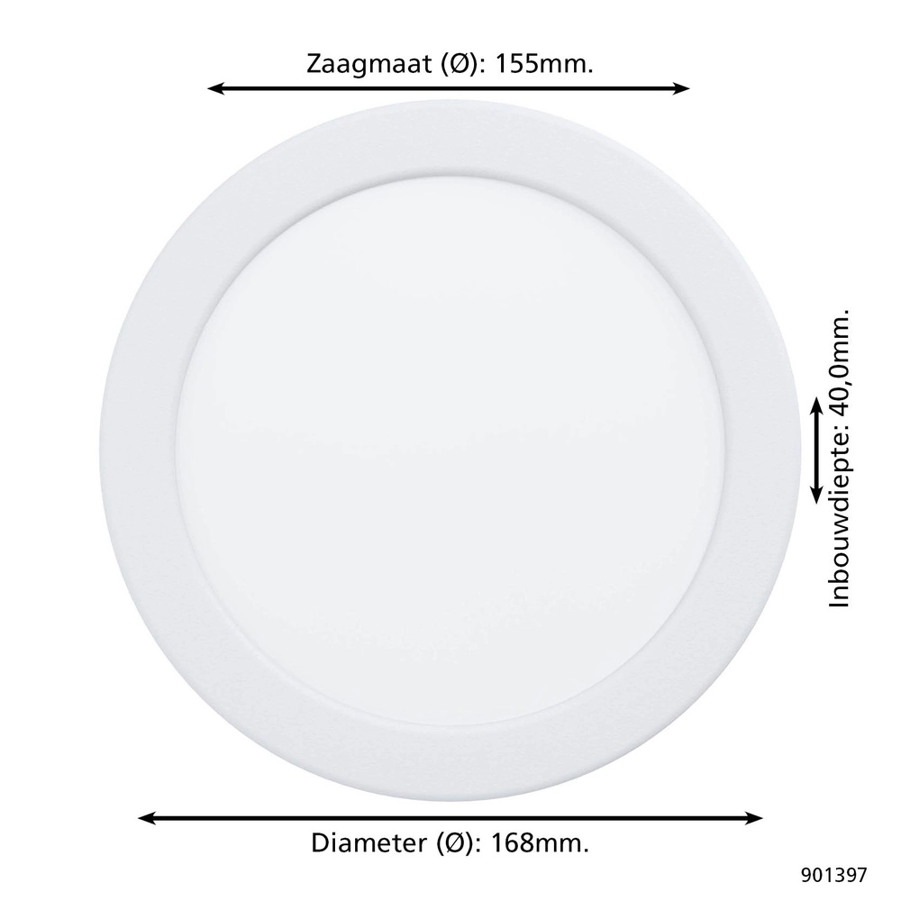 Einbaulampe Fueva 6 rund – weiß – Ø 16,8 cm Eglo 9008606330775