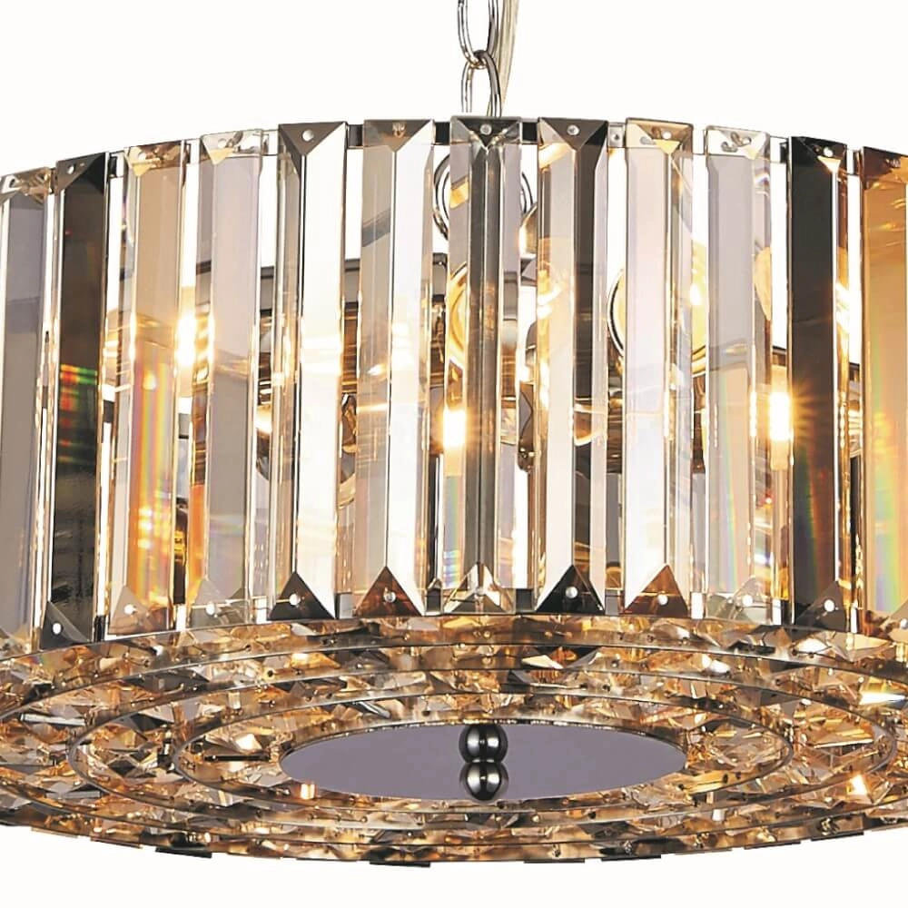 Hängelampe Chapeau 50 cm Chrom mit Kristallglas Searchlight 5053423189437