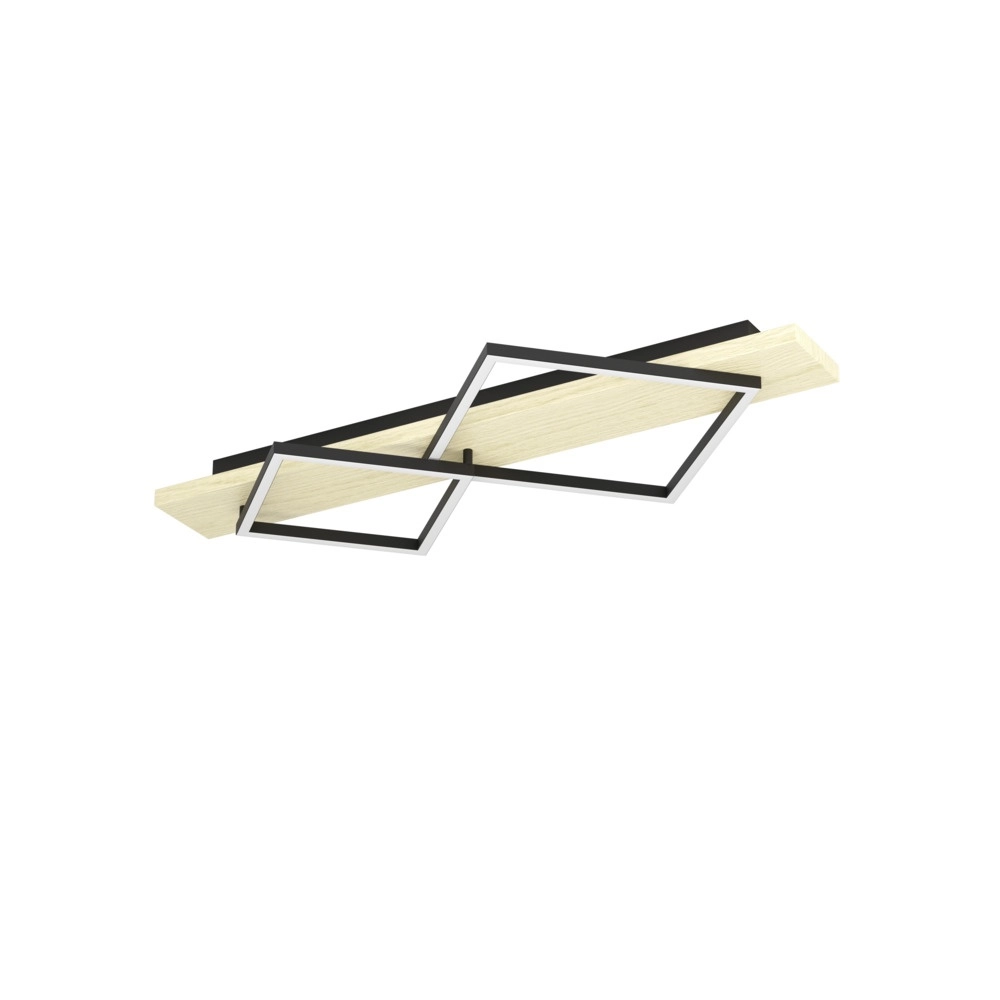 Design-Deckenleuchte Boyal schwarz mit Holz