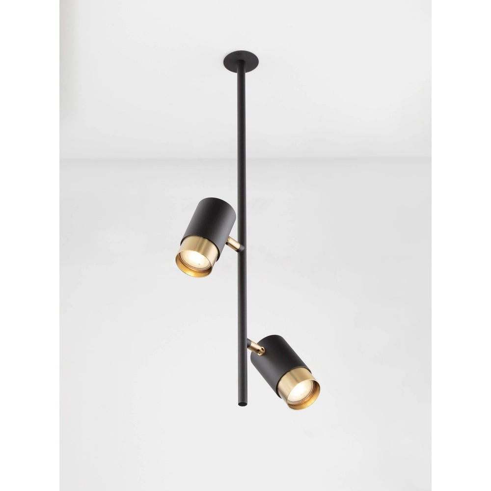 Deckenlampe Pongo Eingebautes Doppelbett in Schwarz und Gold