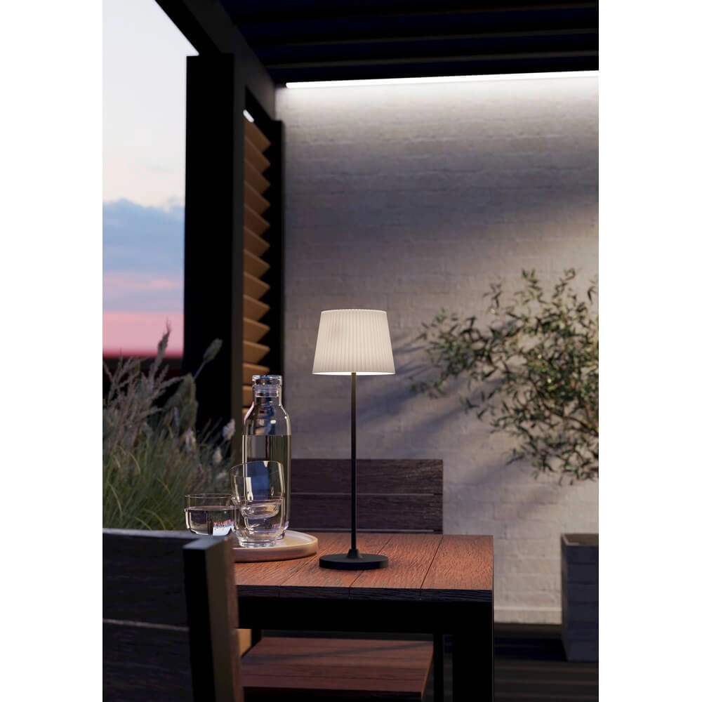 Tischlampe Leonero schwarz mit sandbraun Eglo 9002759759346