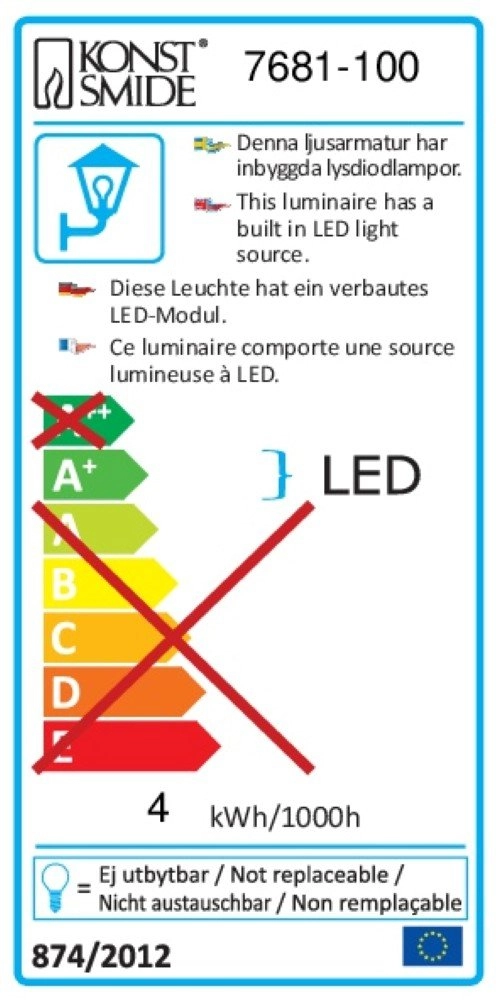 LED-Wandleuchte Amalfi Olive KonstSmide 7318307681109