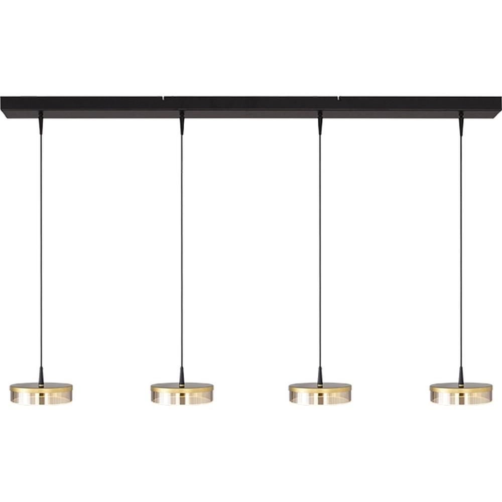 4-Licht Pendellampe Imperia 130 cm schwarz mit Gold Masterlight 8718121352503