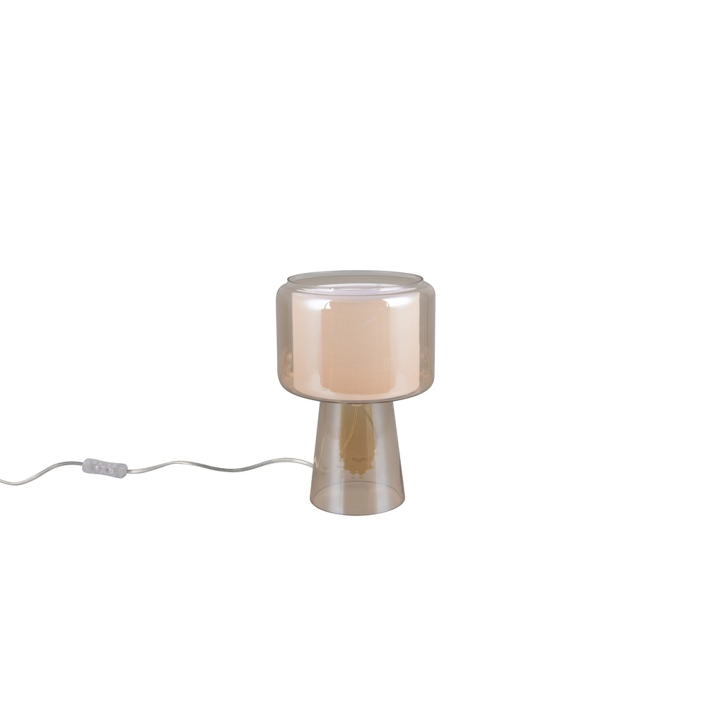 Design-Tischleuchte Rocka Braunes Glas Trio 4017807662719