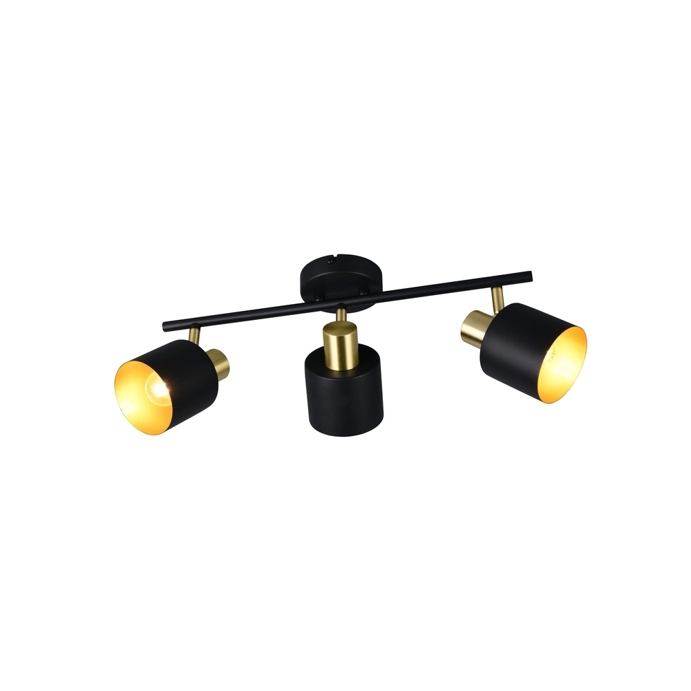 Deckenlampe Eva 3-flammig schwarz mit gold