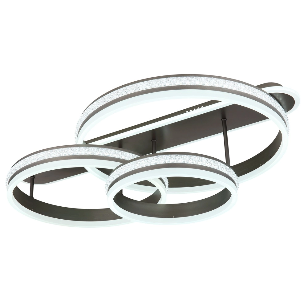 Design-Deckenlampe Grouni 3 Ringe mit Titan gebürstet Globo 9007371449002