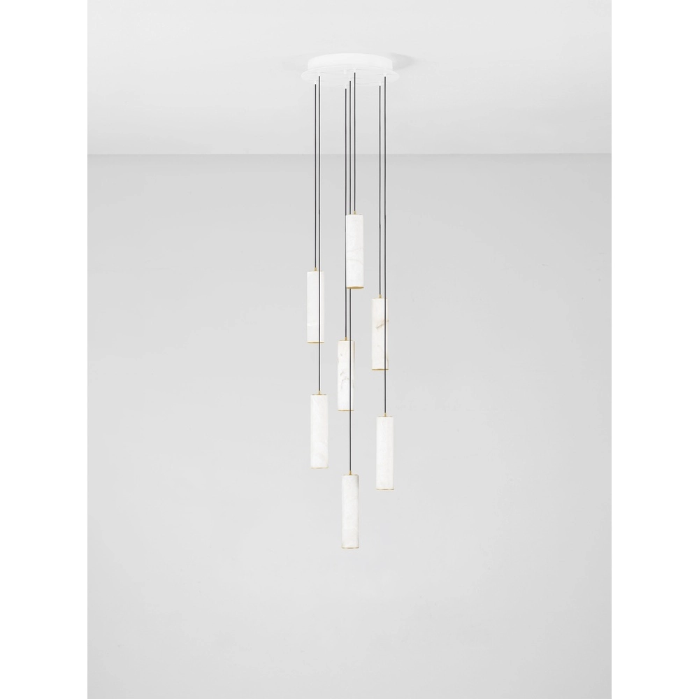 Pendellampe Diletto Gold mit weißen 7-Lichtern Lyora 5212063503236