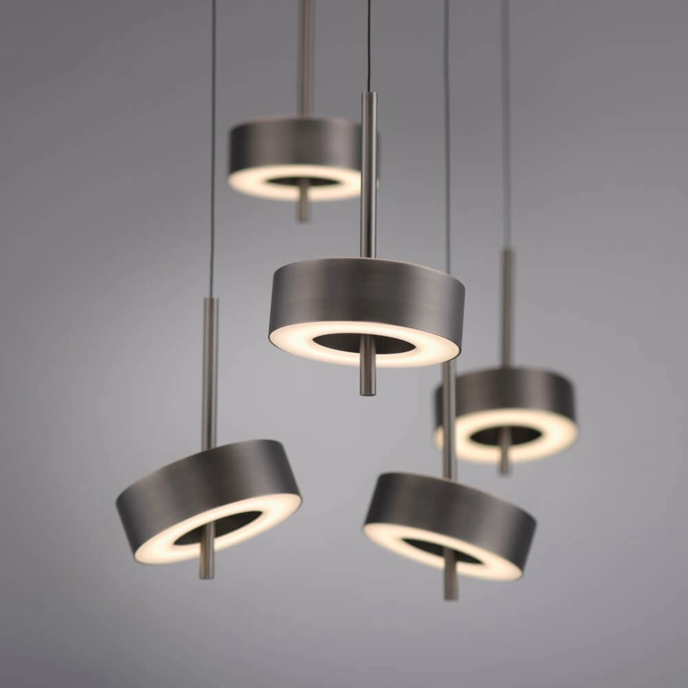 Hängelampe mit 5 Leuchten Q-Rotate braun modern Paul Neuhaus 4012248383179
