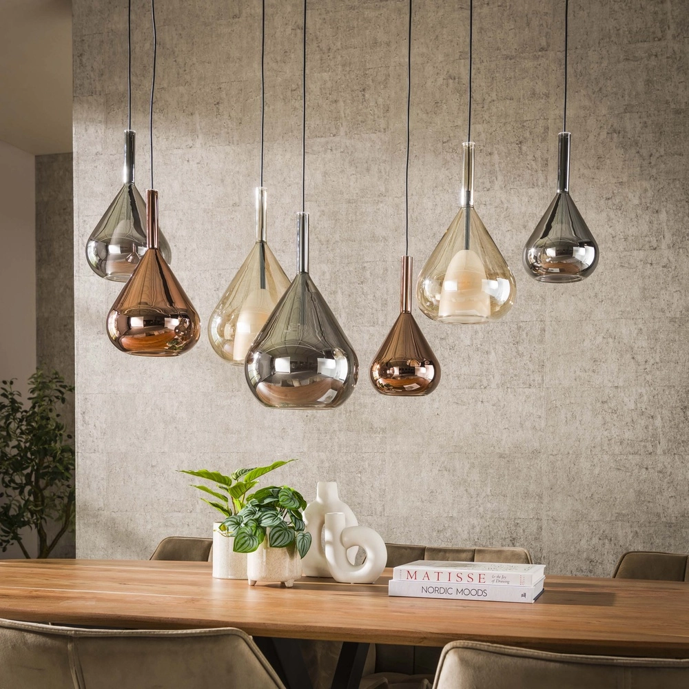 7-Licht Esstisch-Pendellampe Wings Ø 22 cm Glas Lyora 8716803511989