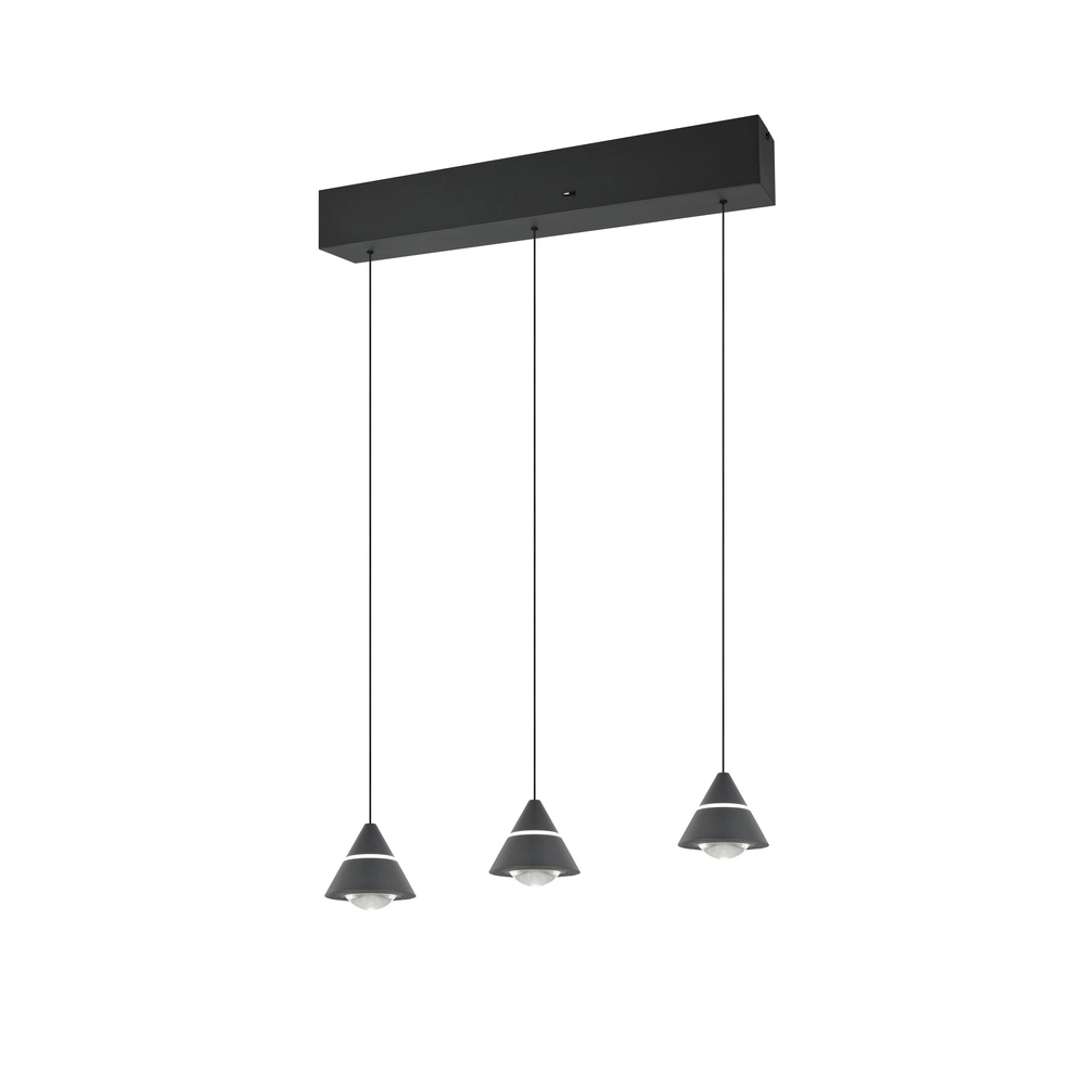Design-Pendelleuchte Romeo 3-flammig schwarz Trio 4017807667769