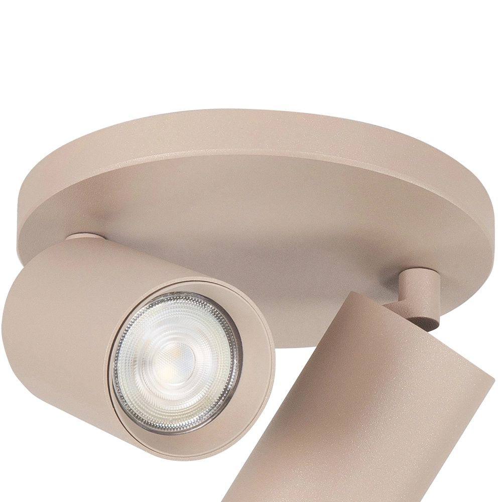 Aufputz-Spot Mila 2-flammig rund sandbraun Highlight 8718379050398