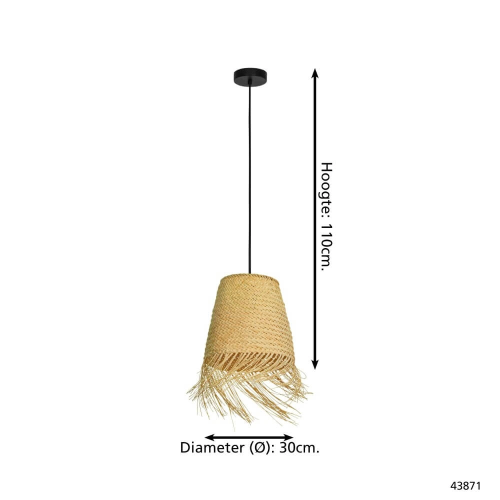Hängelampe aus Korbgeflecht Aycliffe Ø 30cm Eglo 9002759438715