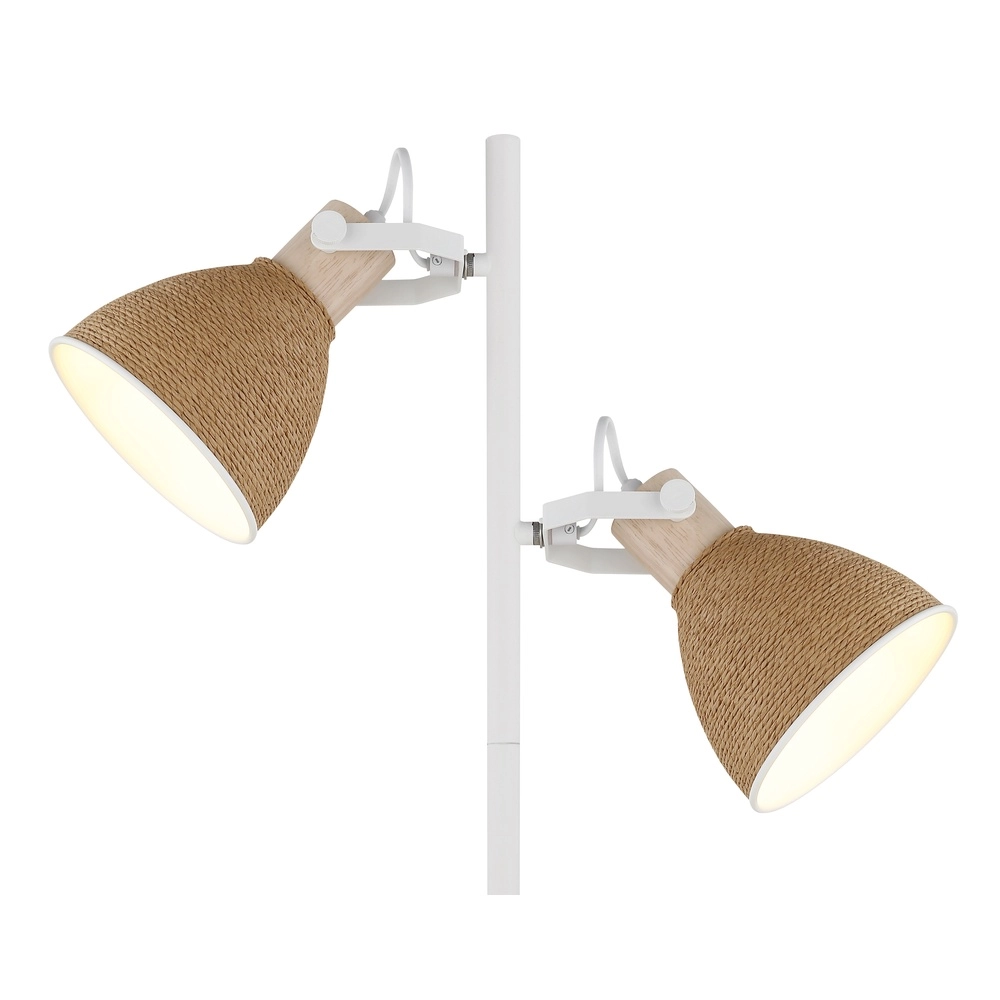 Stehlampe Lyndon Weiß mit Rattan Globo 9007371580903