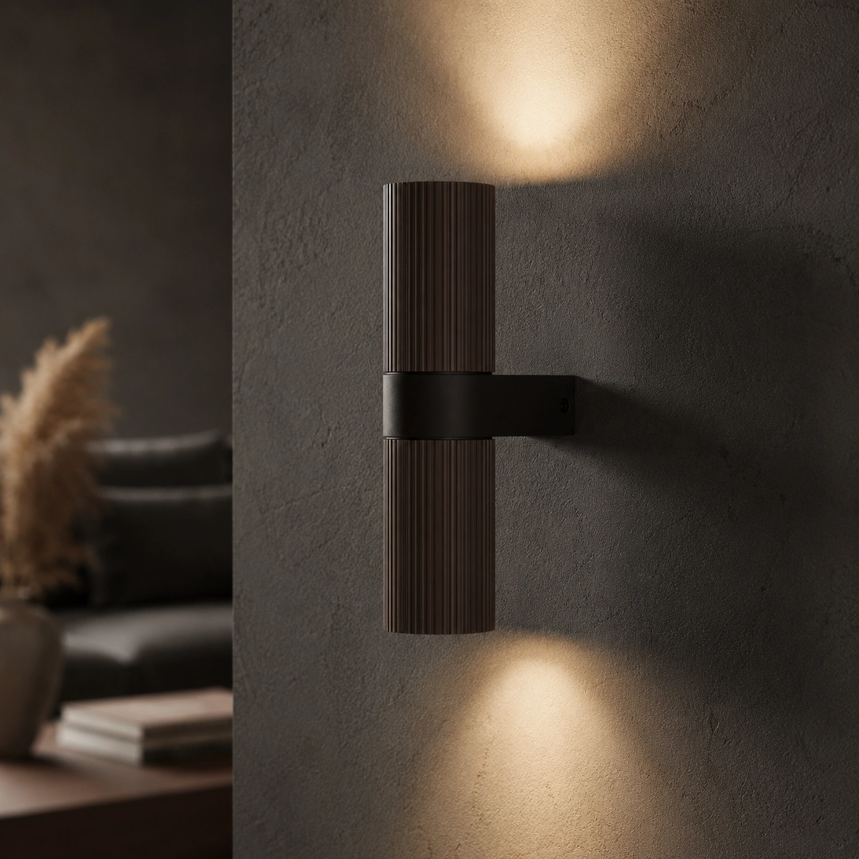 Wand-Spot-Rippen Linea Braun mit Schwarz