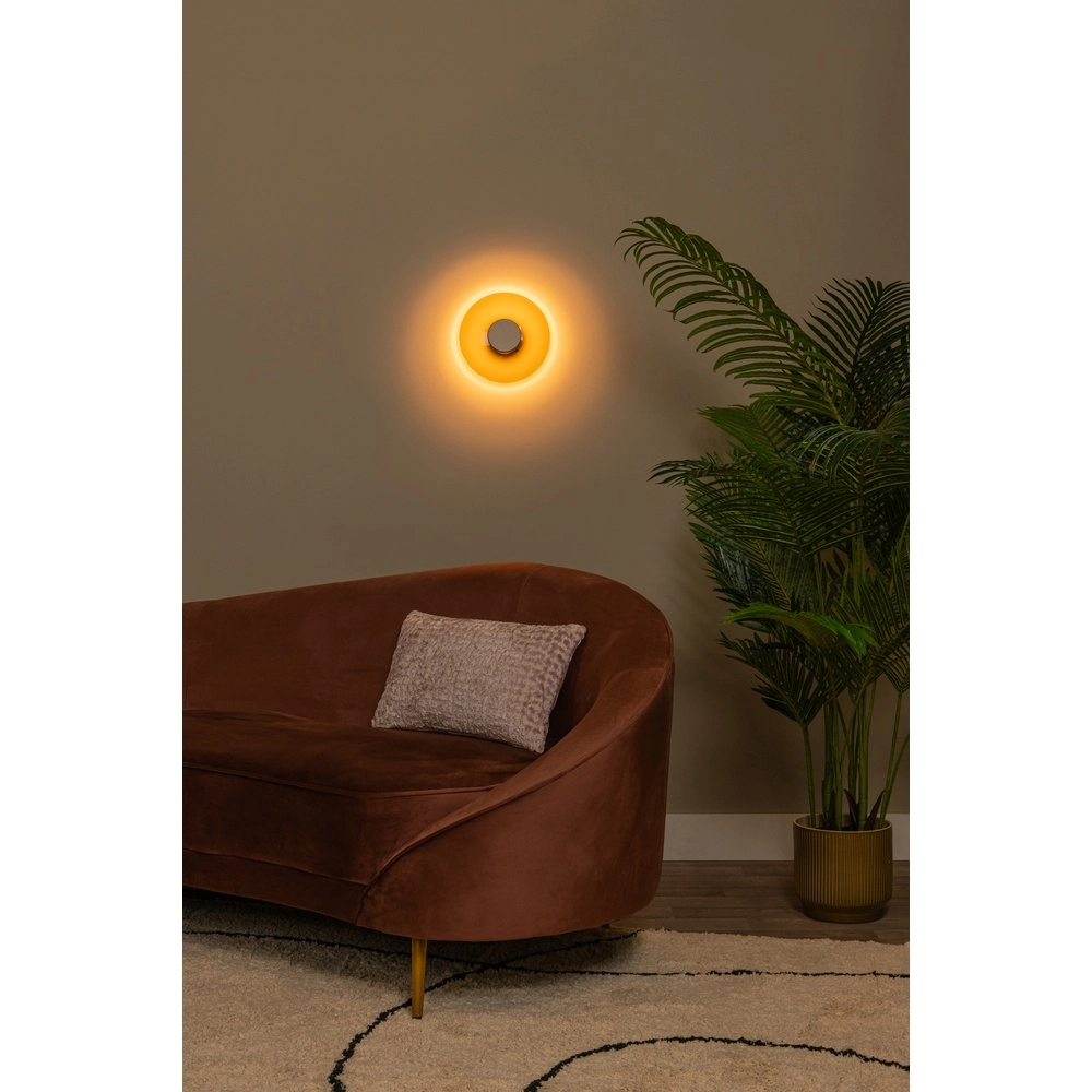 LED-Wandlampe Santiago Ø 23 cm – Champagner mit Bernsteinglas Premium by Lucide 5411212221896