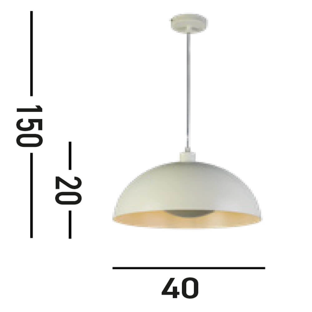 Cremefarbene Pendelleuchte Mars Schirm 20cm hoch Searchlight 5053423274294