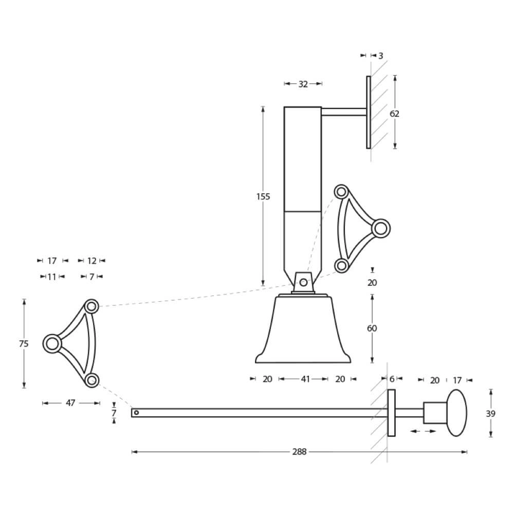 Klassische Türklingel/Zugklingel Chimea schwarz Intersteel 8714186122822