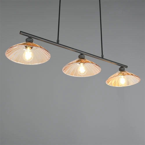 Klassische Pendellampe Eluna 3-Licht Schwarz Trio 4017807682502
