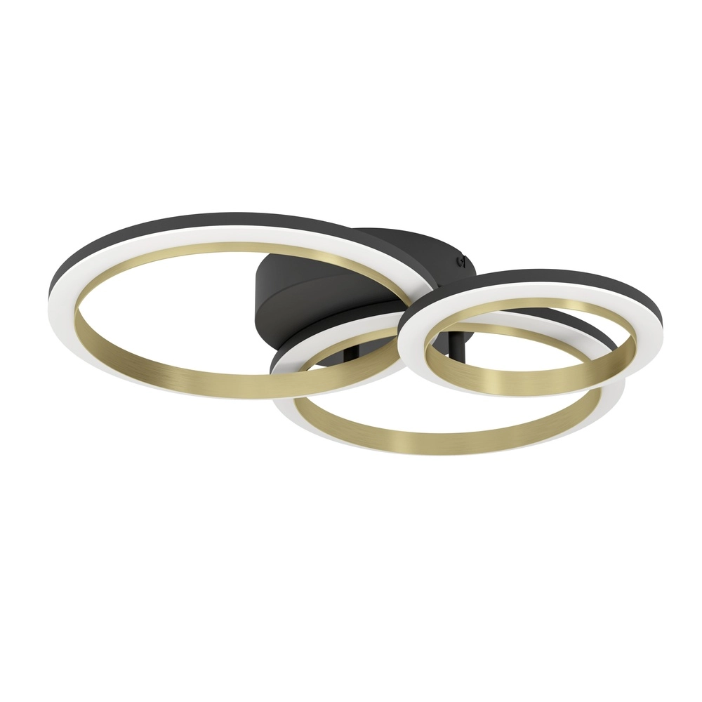 LED-Deckenlampe Calliera Rund – Schwarz mit Gold