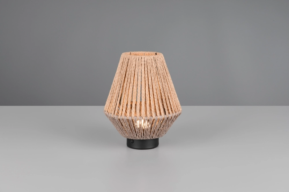 Tischleuchte aus Rattan Lira Wiederaufladbar Trio 4017807643169
