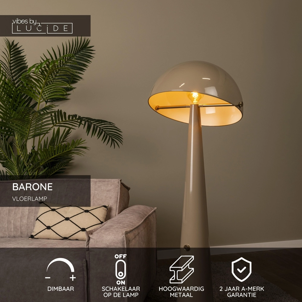 Stehlampe Barone taupe Lucide Vibes 5411212650146