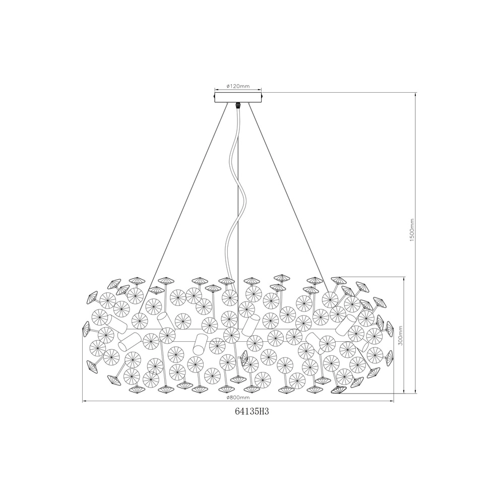Pendellampe Katrina gold Ø 80cm Globo 9007371475315