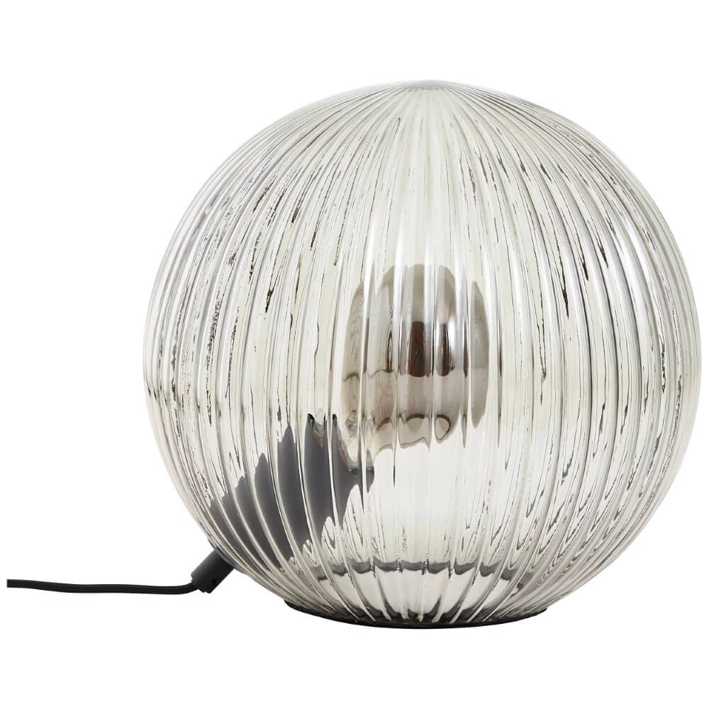 Kugel-Tischlampe Belado gerippt mit Rauchglas Brilliant 4004353428425