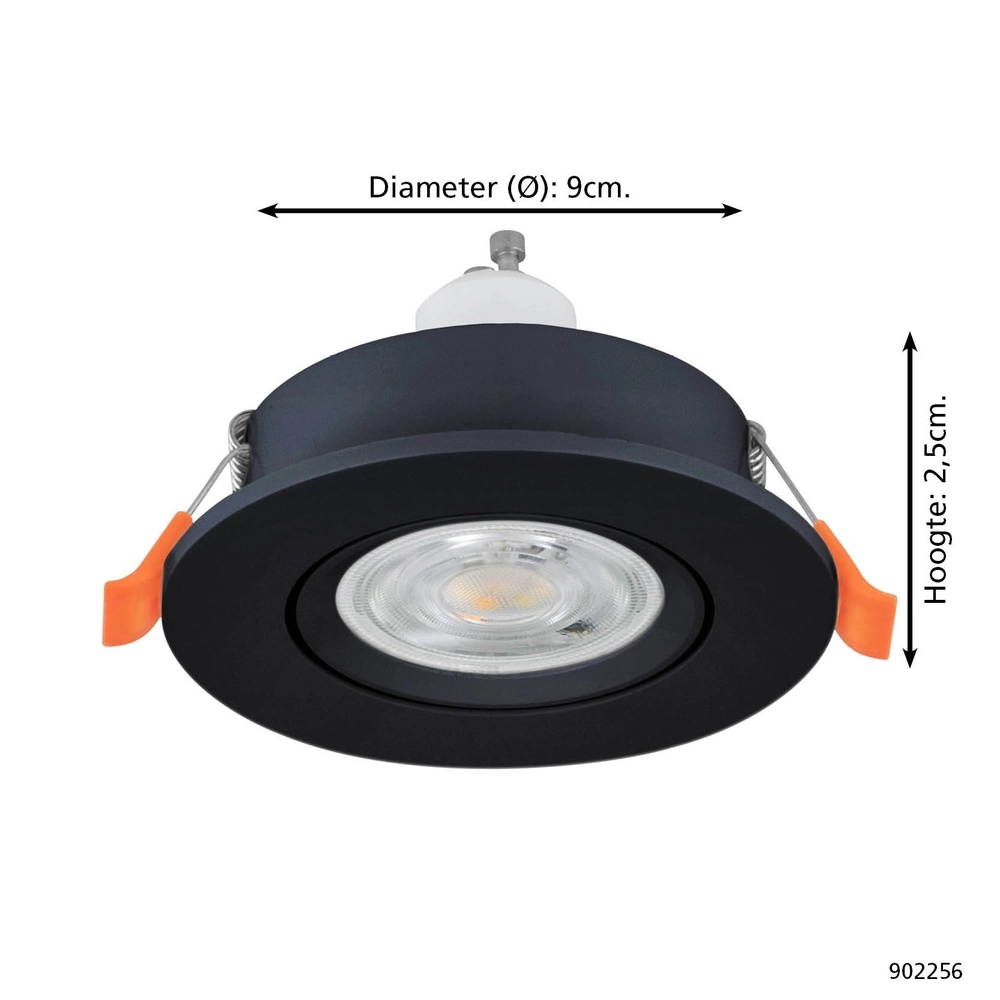 Einbaustrahler Barranco schwarz Ø 9cm - 4,5W - 4000K Eglo 9008606359349