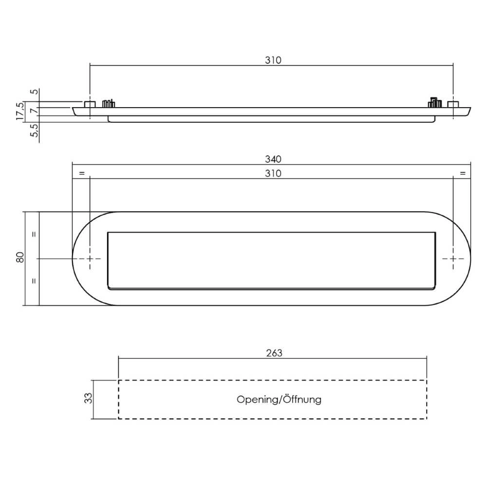 Briefkasten mit Regenrand Posta oval schwarz Intersteel 8714186400838