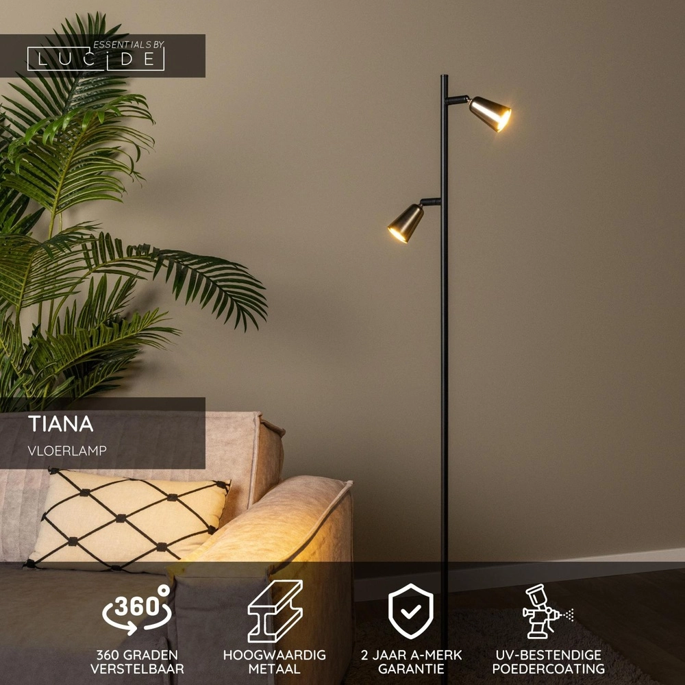 Design-Leselampe Tiana Champagner Lucide 5411212650467