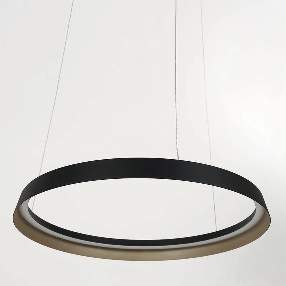 Schlanke Pendelleuchte Ringlux schwarz Ø 60cm Steinhauer 8712746171976