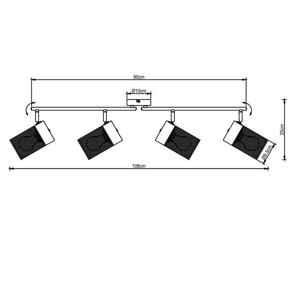 Schwarze Deckenlampe Kamolo 3x E27 Brilliant 4004353409417