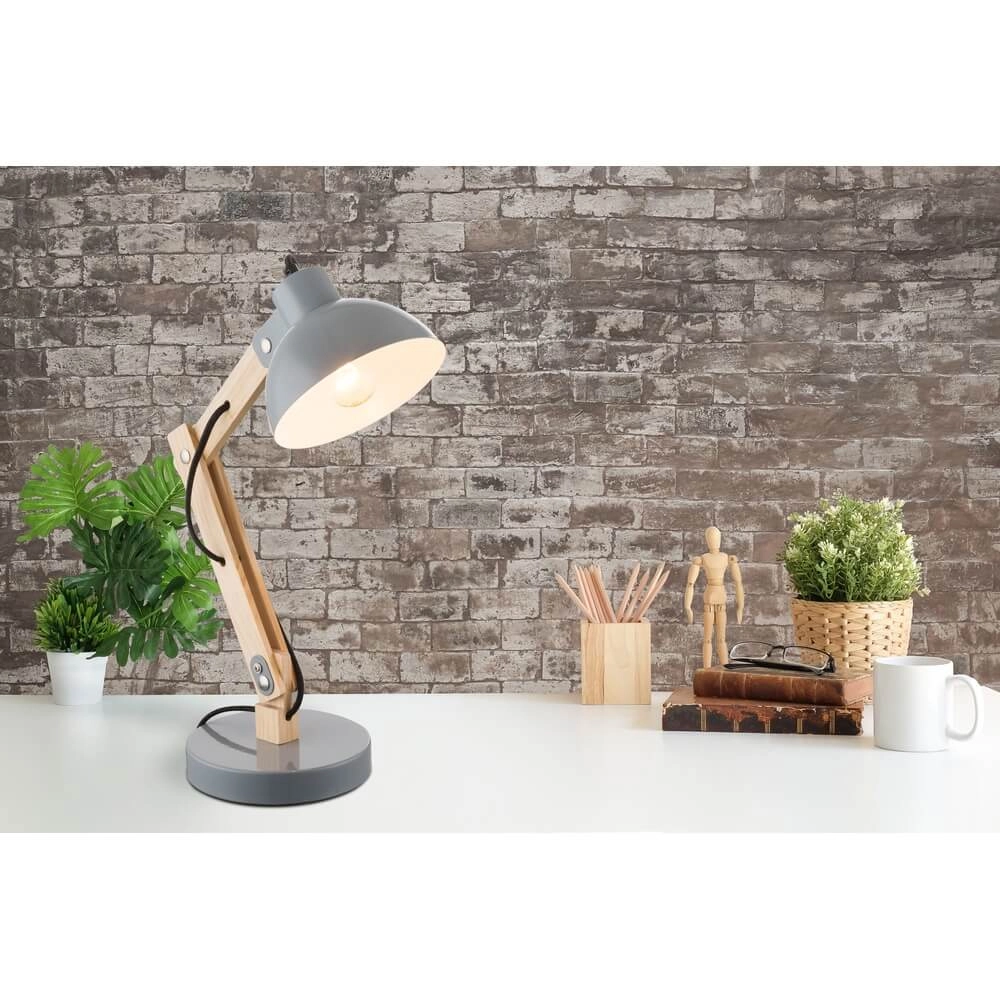 Schreibtischlampe Tongariro grau Globo 9007371341979