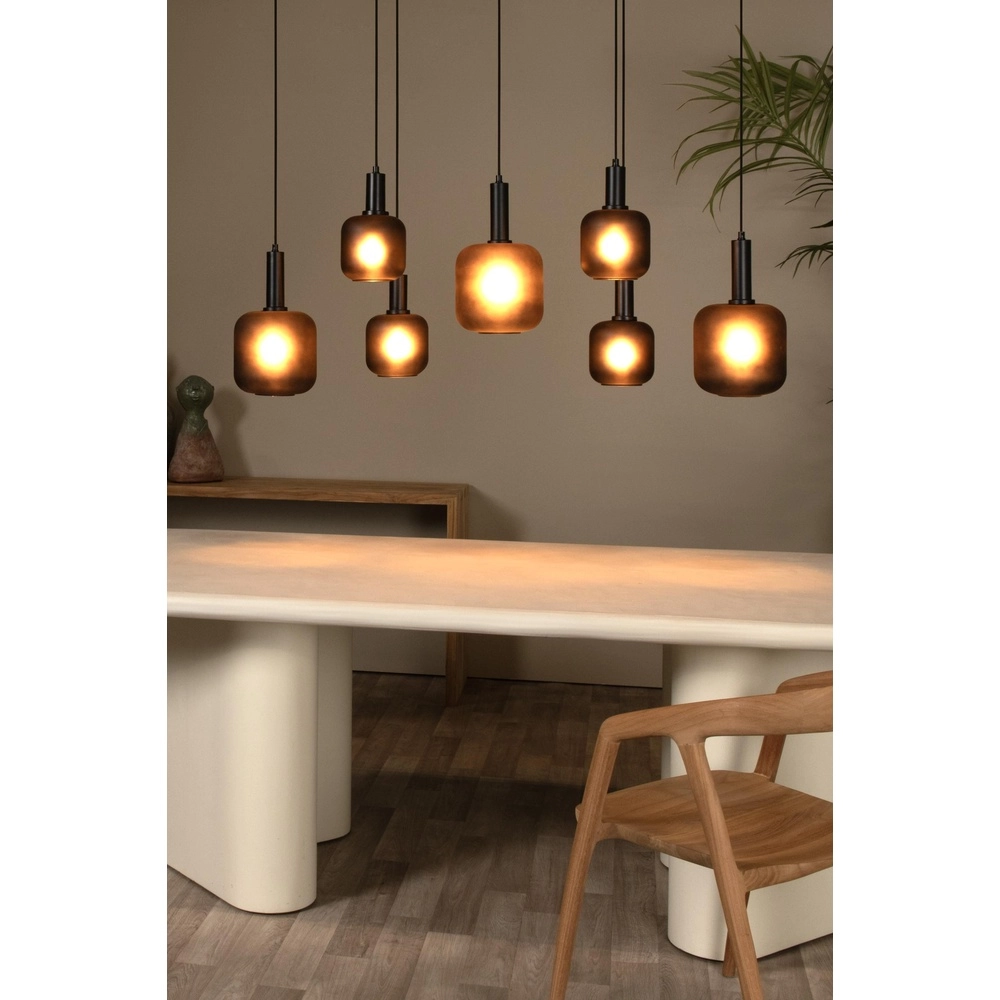 Schwarze Pendellampe Eloise 7-Licht Lucide 5411212452481