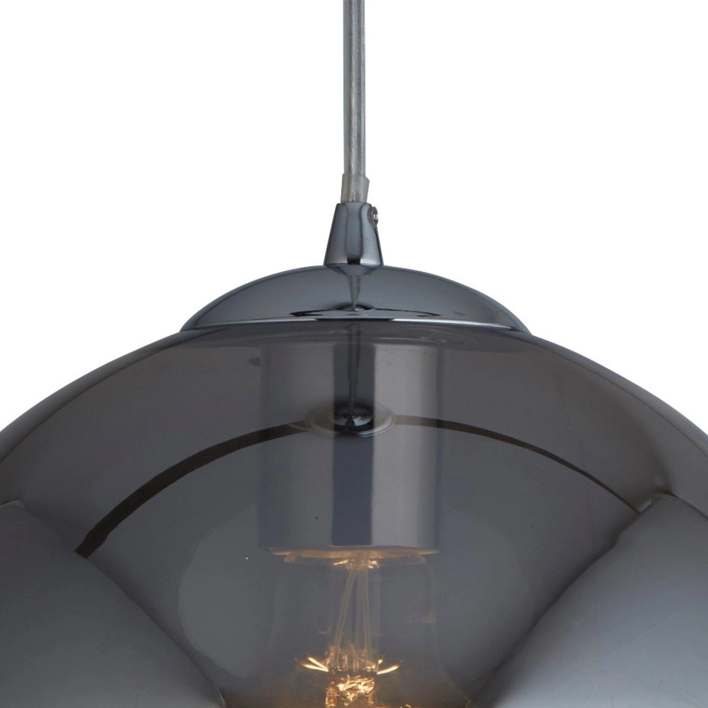 Glaspendelleuchte Balls Ø 25 cm chrom mit Rauchglas Searchlight 5053423096162