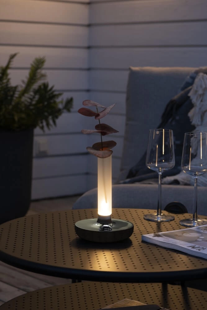 Wiederaufladbare Tischlampe Biarritz Chrom KonstSmide 7318308270036