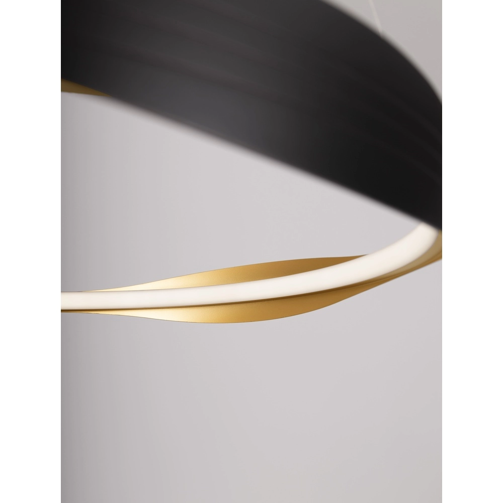 Design-Pendelleuchte Dobi Ø 60cm schwarz mit gold Lyora 5212017450036