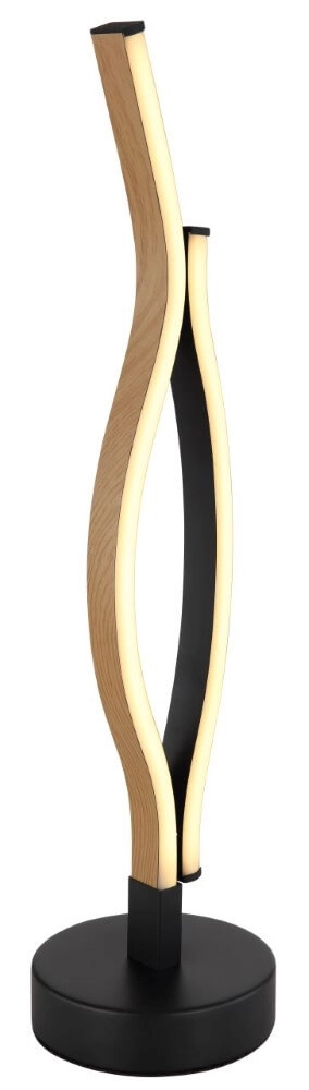 Tischlampe Geronimo schwarz mit Holz