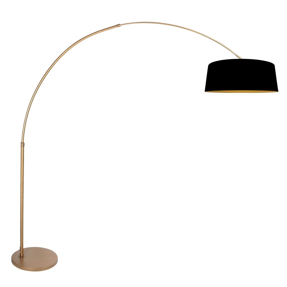 Bogenlampe Sparkled Light Bronze mit schwarzer Kappe