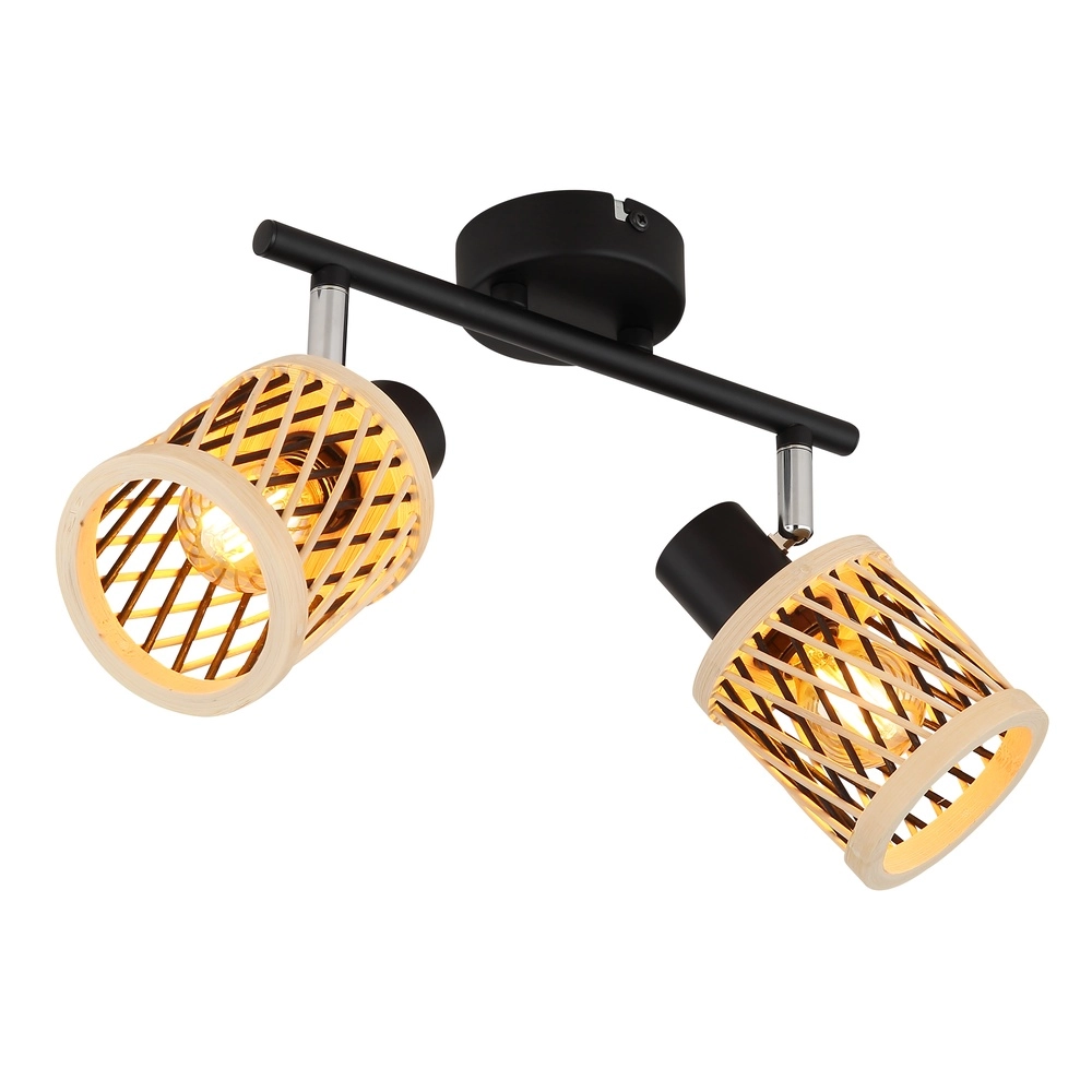 Wandlampe Mali 2-Licht-Schwarz mit Kappen