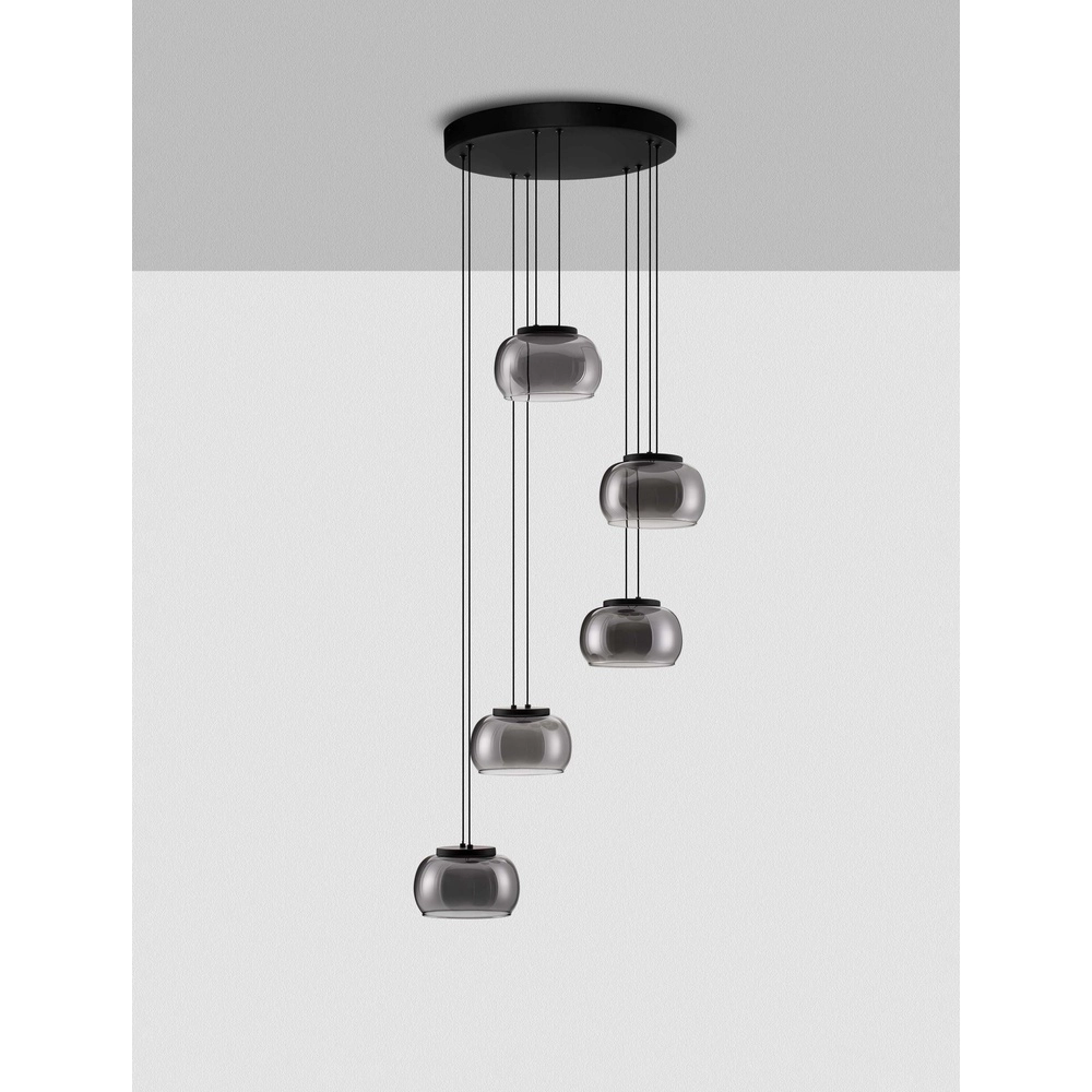 Moderne Pendelleuchte Bios 5-flammig schwarz Lyora 5212017458537