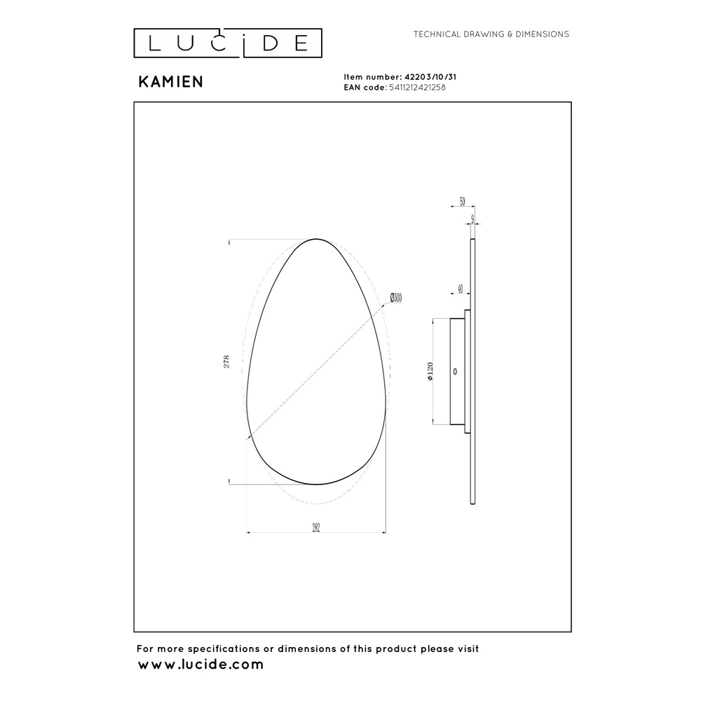 Einzigartige Wandlampe Kamien Marmor 30 cm Premium by Lucide 5411212421258