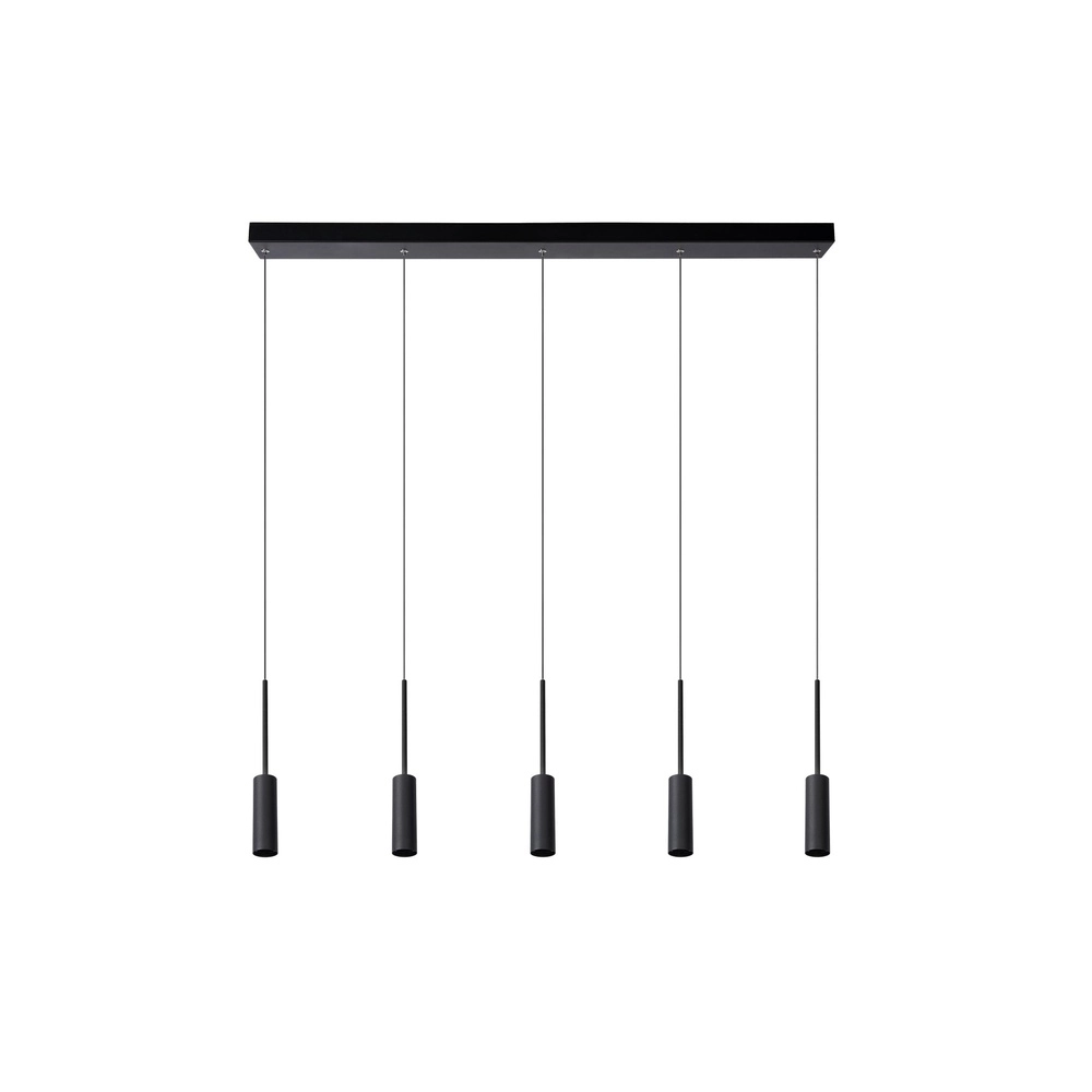 5-Licht-Design Pendellampe Tubule Schwarz