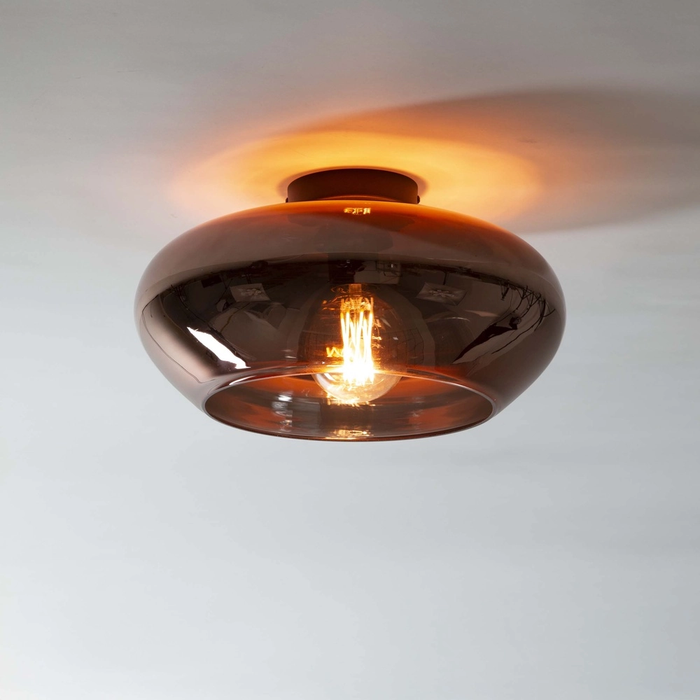 Glasdeckenlampe Elevate Ø 40cm – Kupferglas