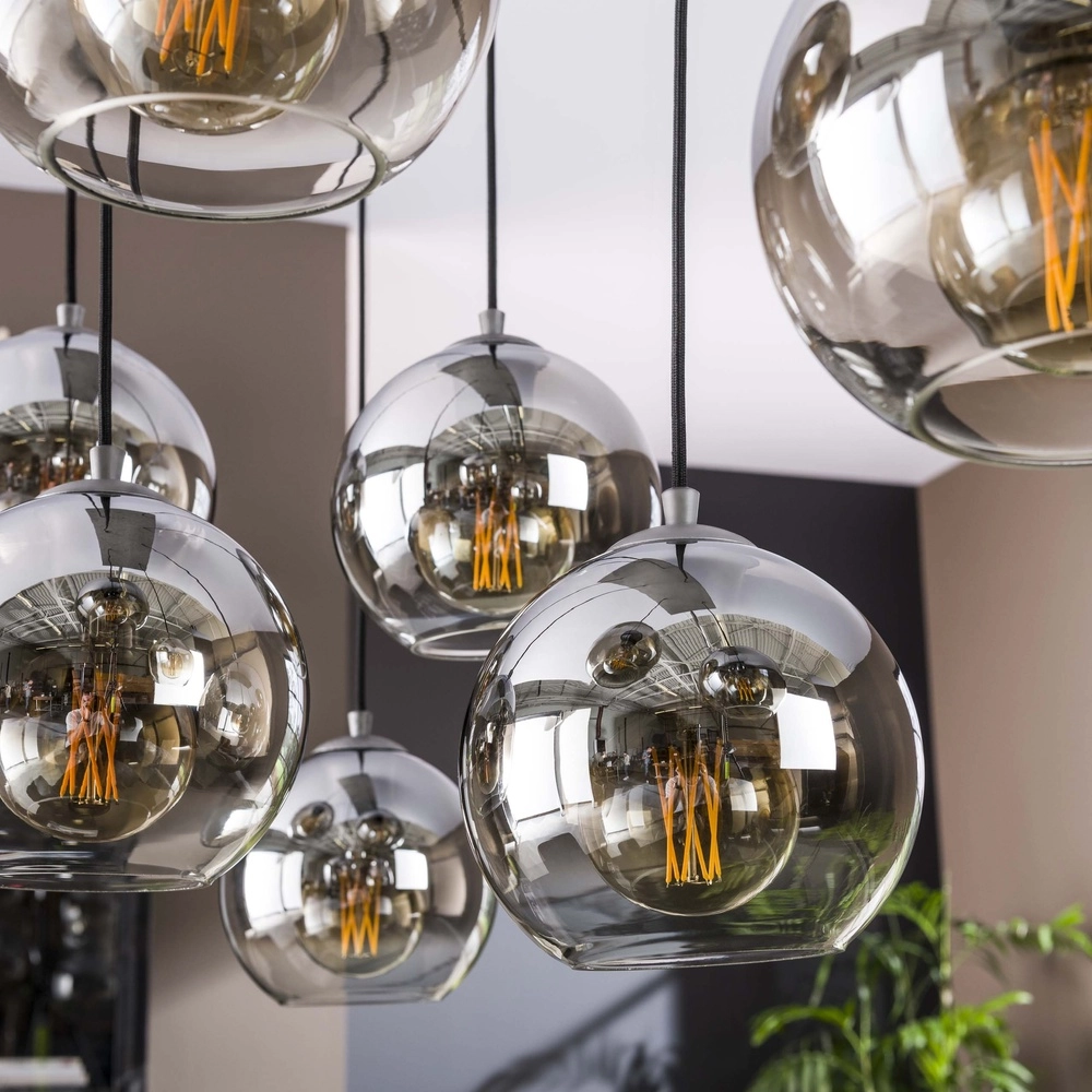 7L Pendellampe Bubble mit silbernem, verblassendem Glas Lyora 8716803511231