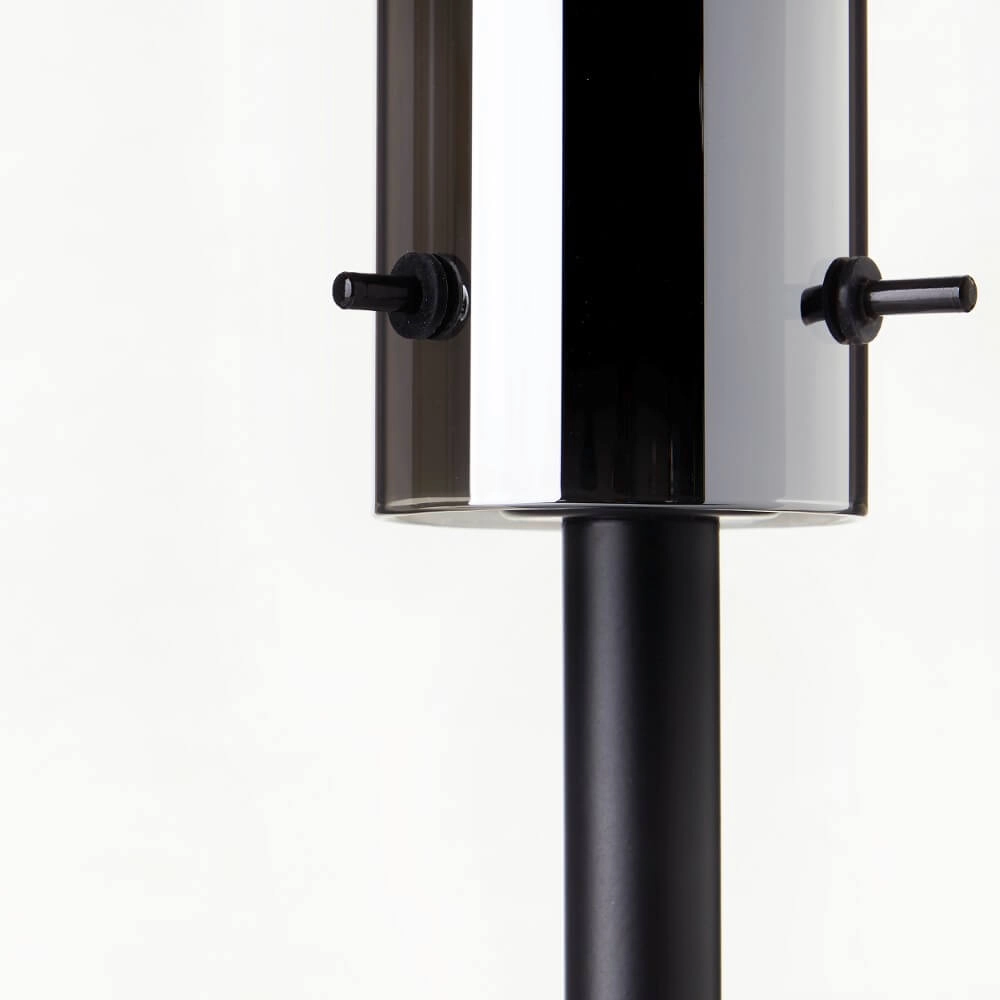 Tischlampe Glasini schwarz mit Rauchglas Brilliant 4004353429538