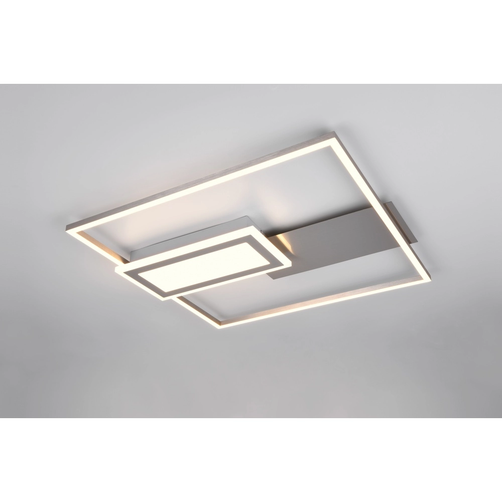 Quadratische Deckenleuchte Spiro Nickel 50cm Trio 4017807612462