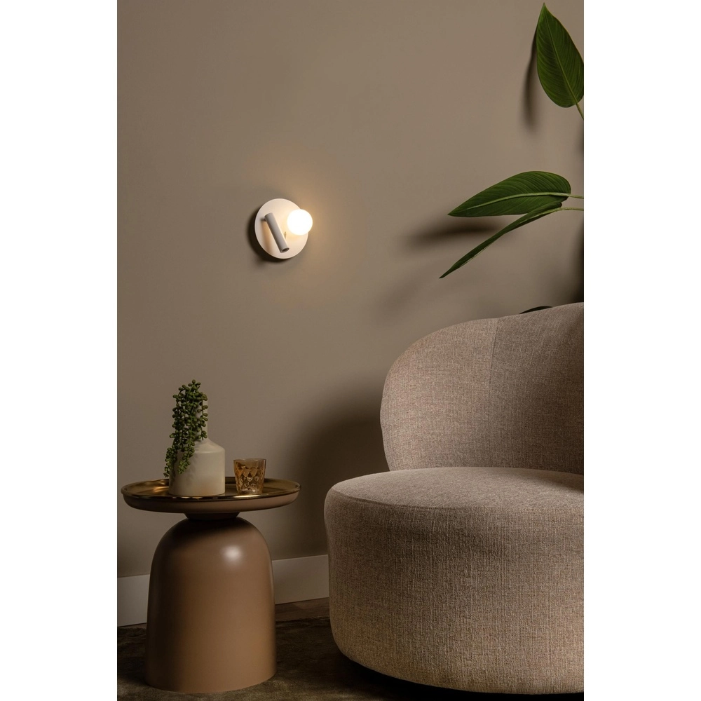 Design-Nachttischlampe Matiz Weiß mit USB-Ladepunkt Lucide 5411212771339